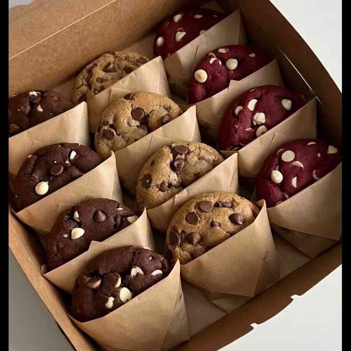 Thick-baked malted chocolate chunk cookies, golden and rustic